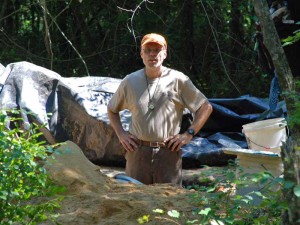 Dr. Daniel knee deep in his work.