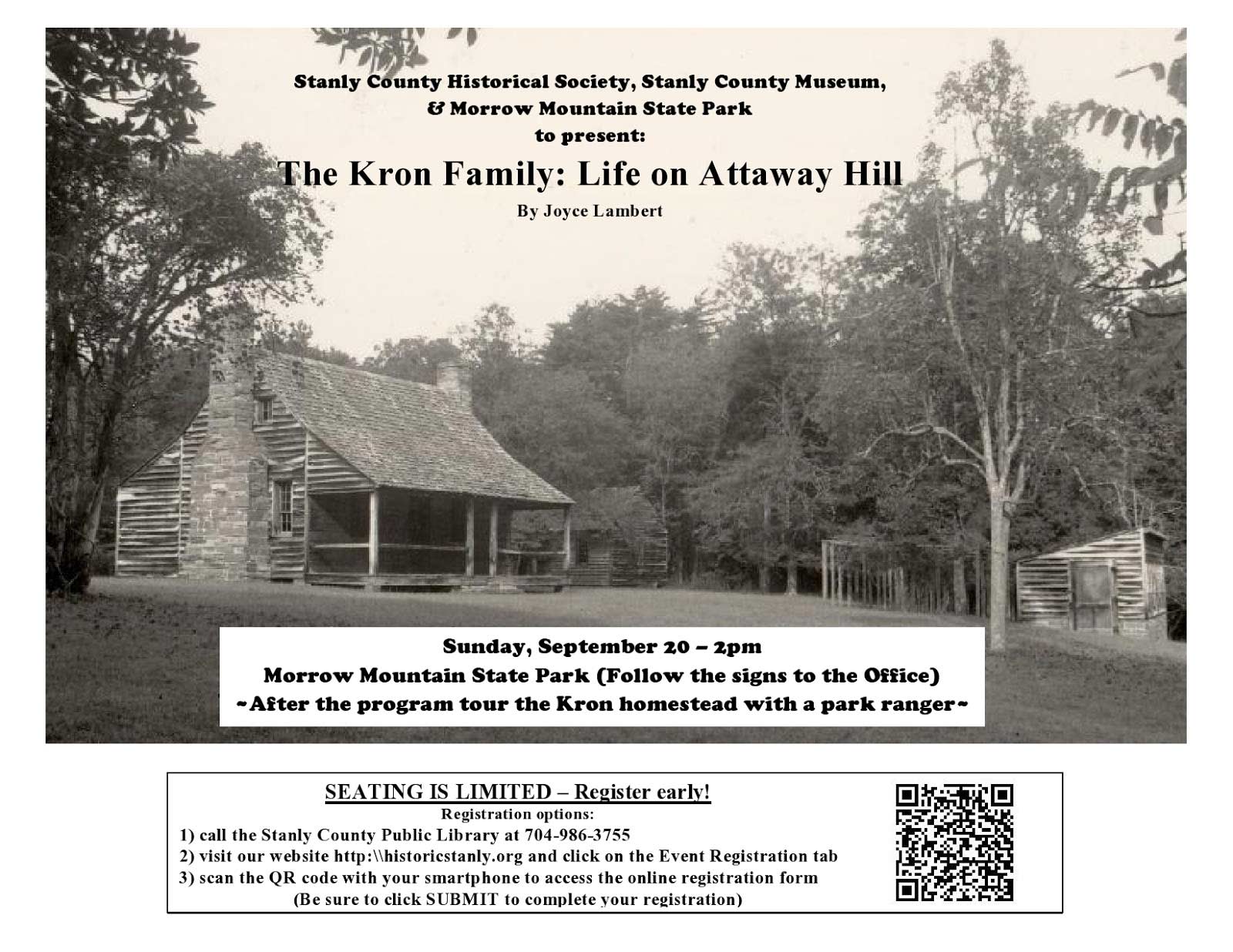 a flyer for the presentation Sept. 20th
